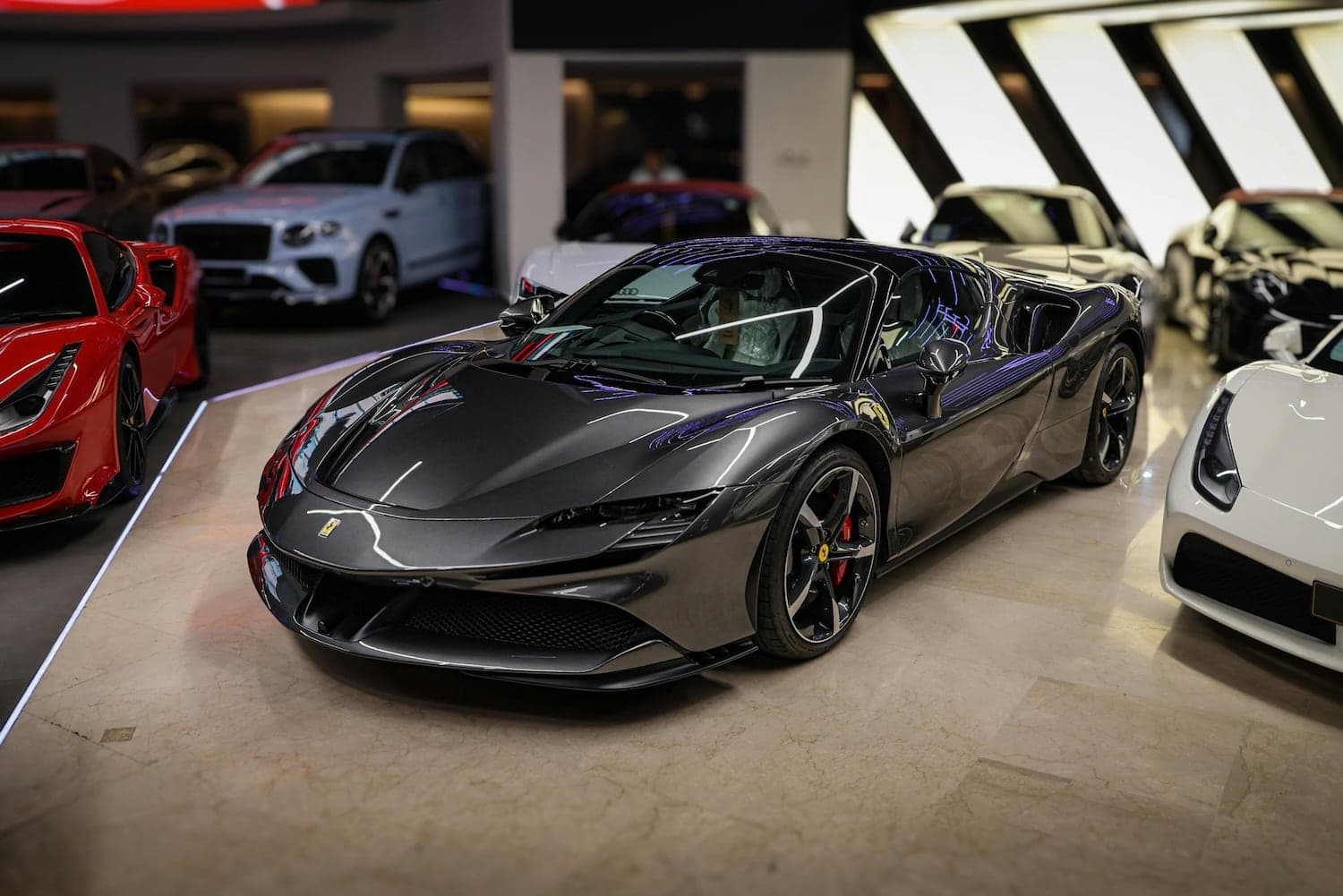 Luxury vehicles showcased for rent