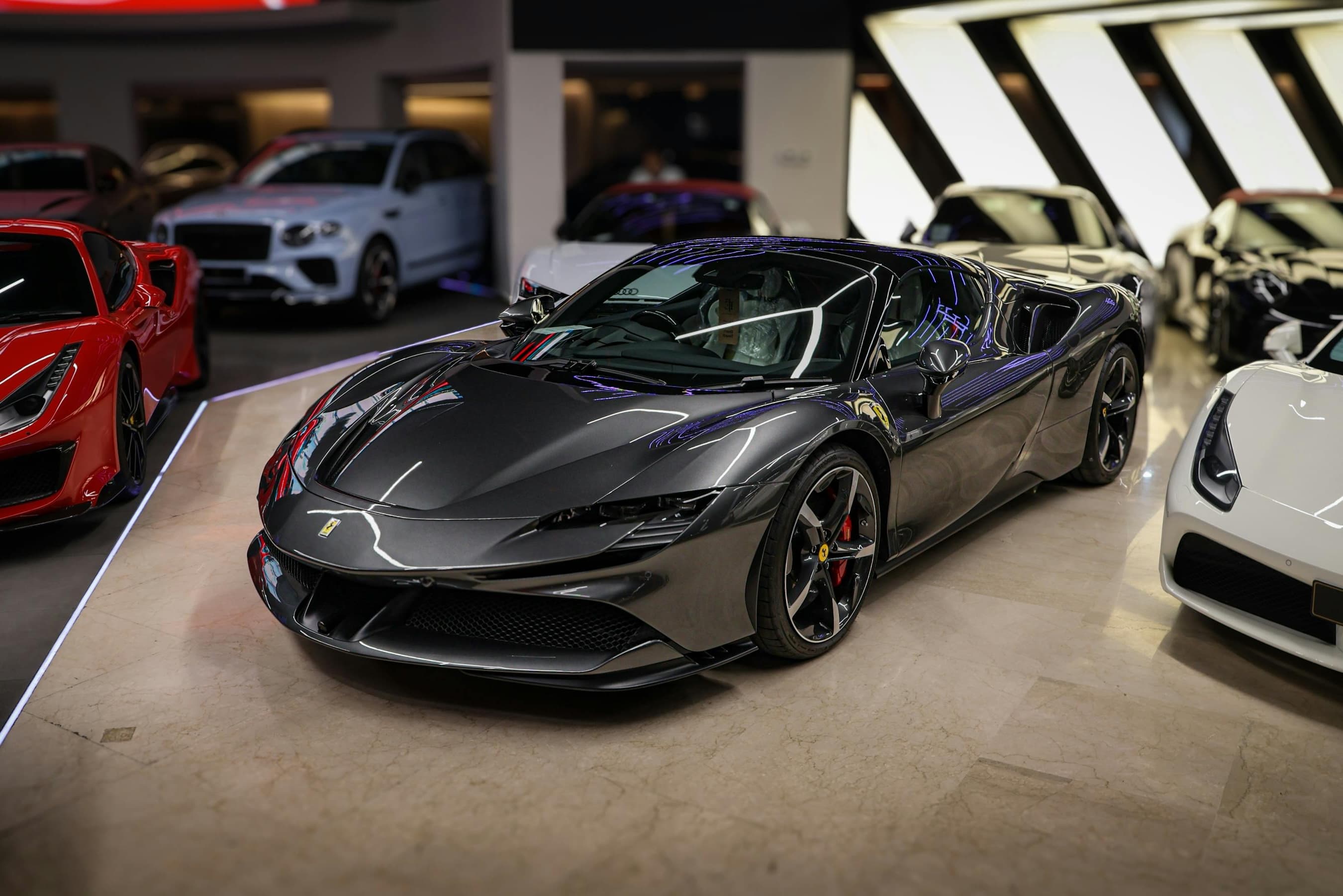 Luxury vehicles showcased for rent